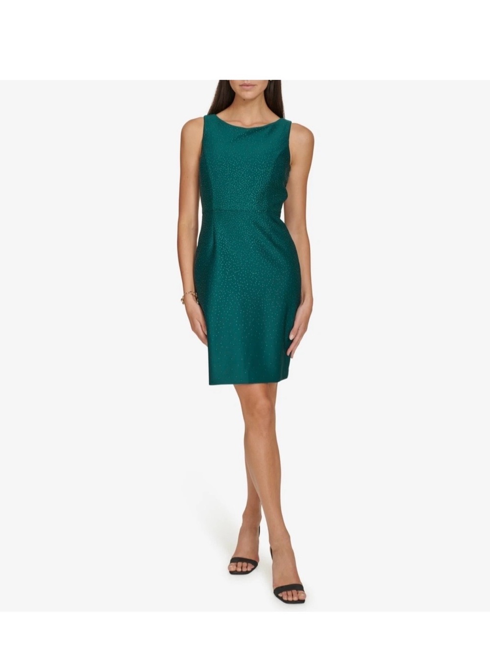 Calvin Klein Women's Boat-Neck Embellished Sheath Dress MSRP $139